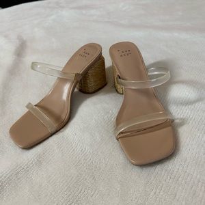 Clear double strap wedge